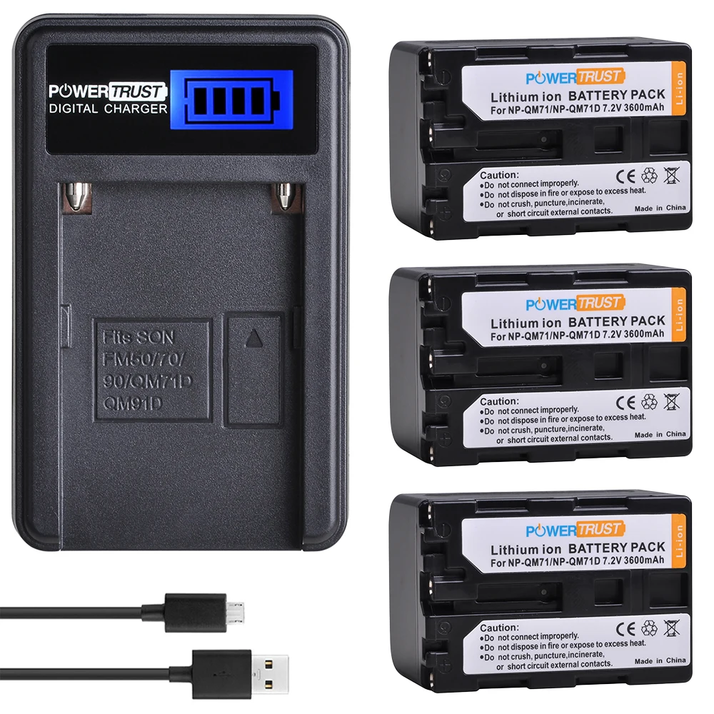 

PowerTrust 3600mAh NP-QM71D Battery NPQM71D Bateria NP QM71 For Sony CCD-TRV96 TRV106 TRV116 TRV108 TRV126 TRV128 TRV208E