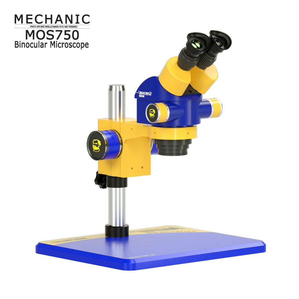 Microscopio Binocular mecánico MOS760, aumento de 7X-60X, rotación de 360 grados, soldadura de PCB para teléfono, MOS750