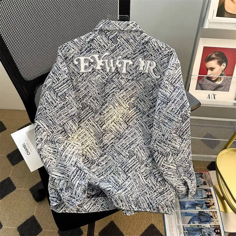 

American Retro High-End Denim Jacket For Men Spring Trendy High Street Cool Workwear Niche Mens Bomber Jackets Clothing