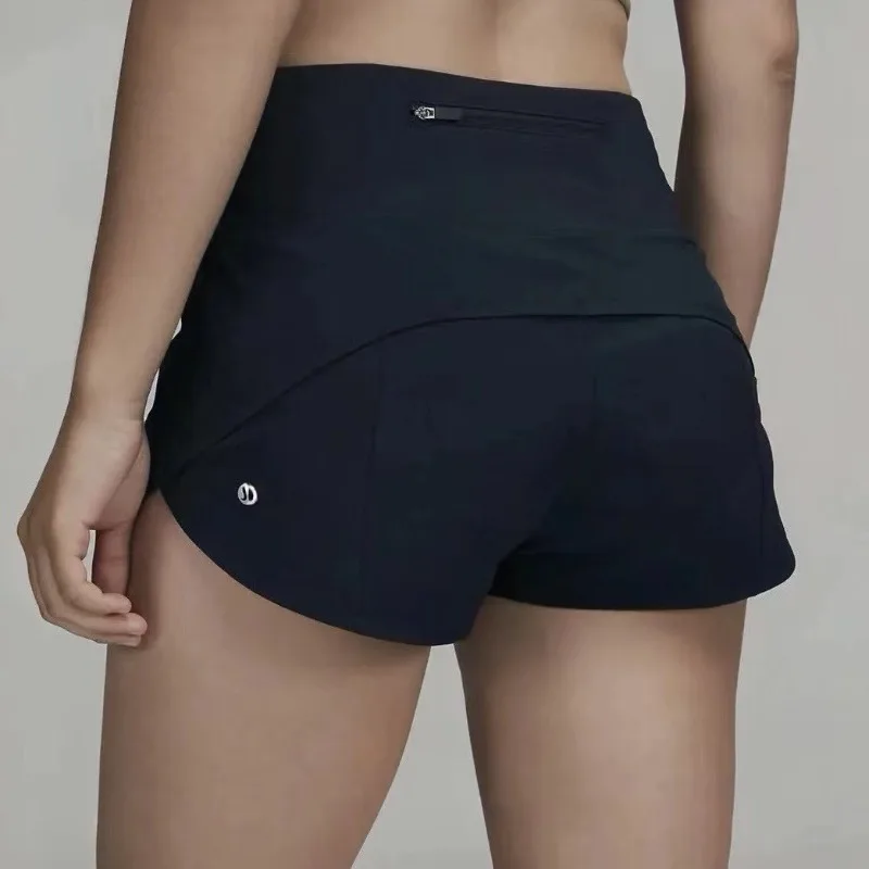 

Women's Running Shorts, Two-piece with Zippered Pockets, High Waisted Yoga Quick Drying Pants