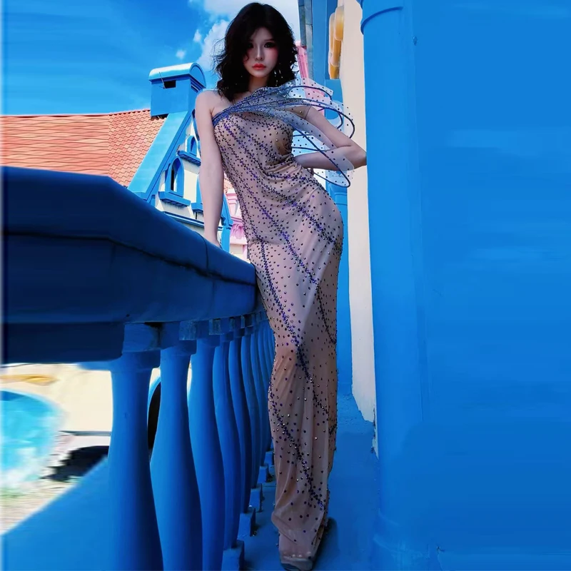 بار نادي أداء المرحلة المنصة ثوب تصميم جديد الراين مساء فستان المرأة حفلة احتفال الجاز ملابس رقص XS10614 #3