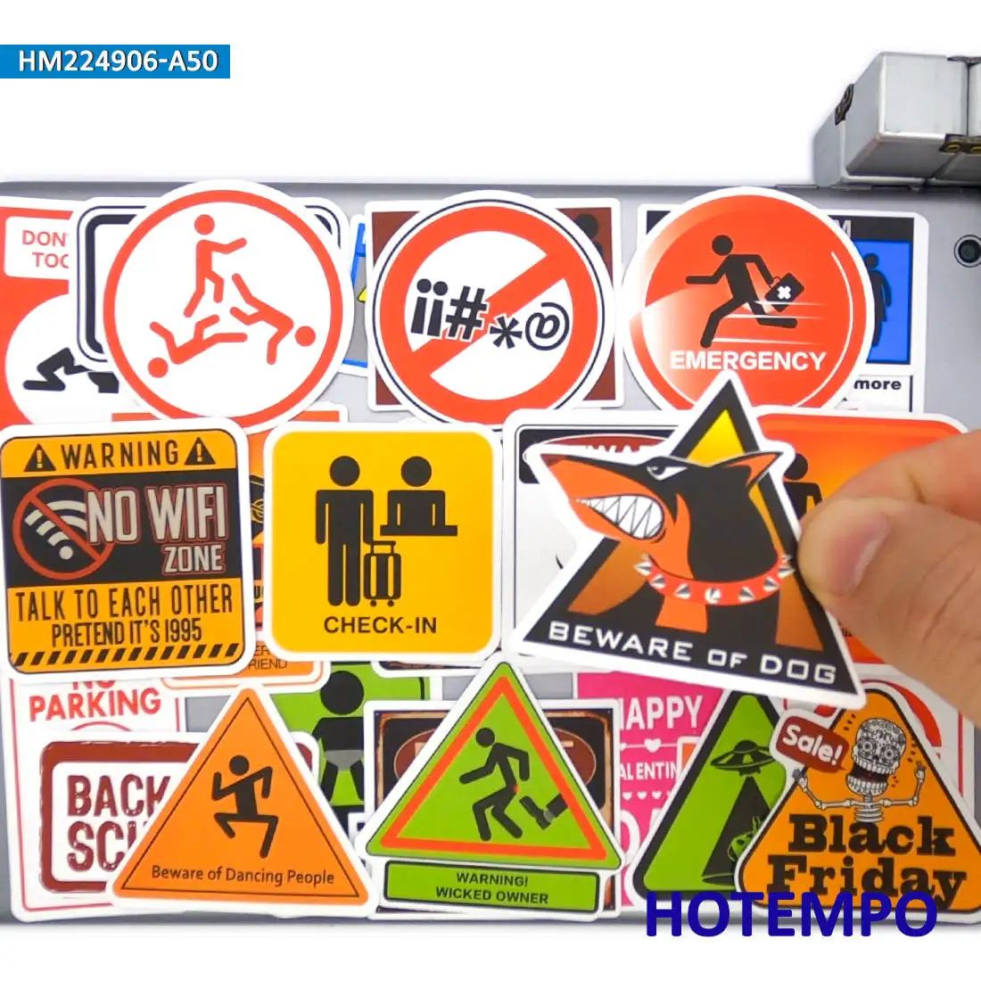 20/30/50Pieces Danger Warning Decals Stop Signs Caution Tip Funny Stickers for Luggage Motorcycle Car Bike Laptop Helmet Sticker