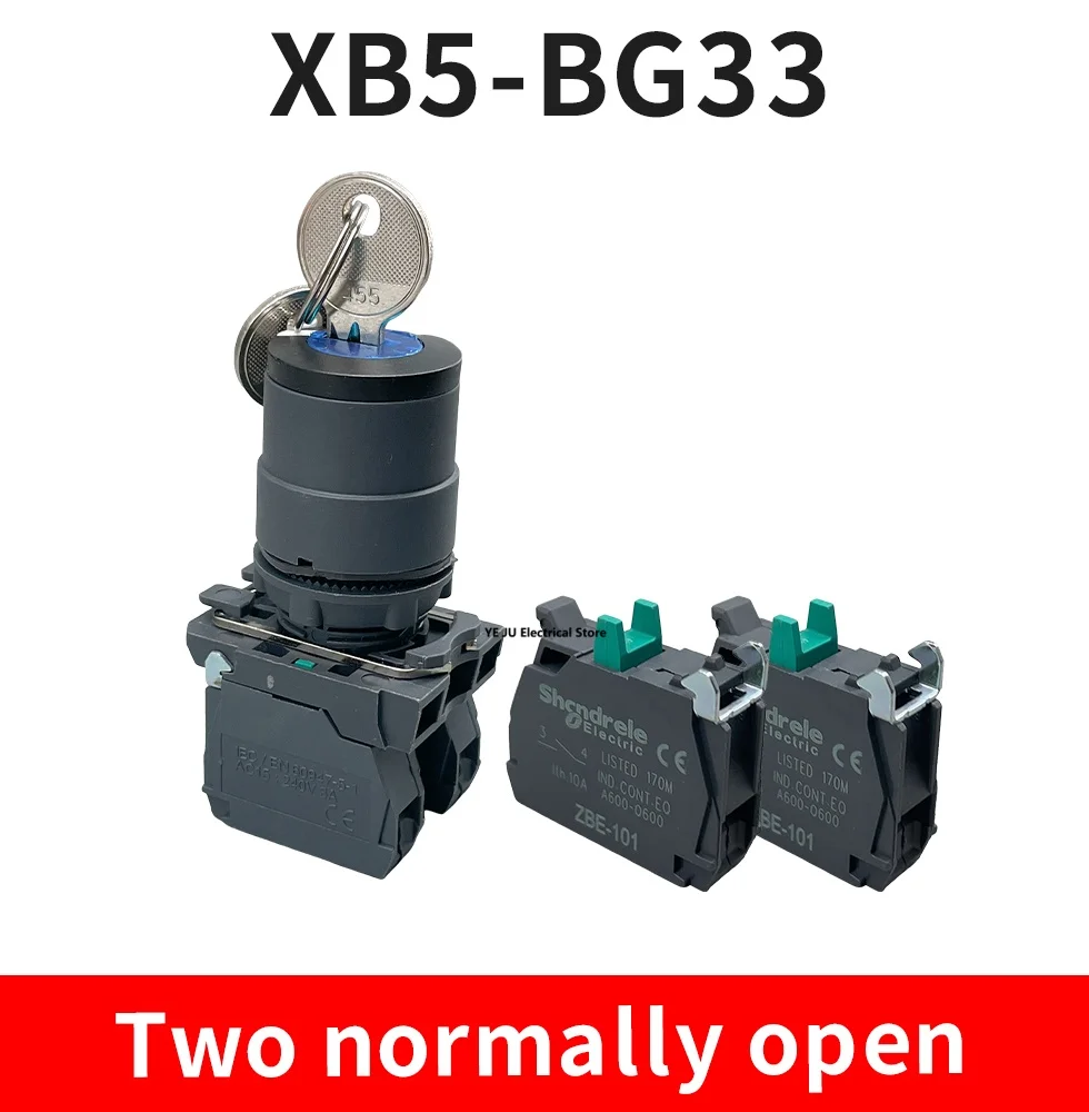 XB5-AG21 XB5-AG33; Bring Key Two File Selector Button Choice Button Switch Open Hole 22mm Zbe -10