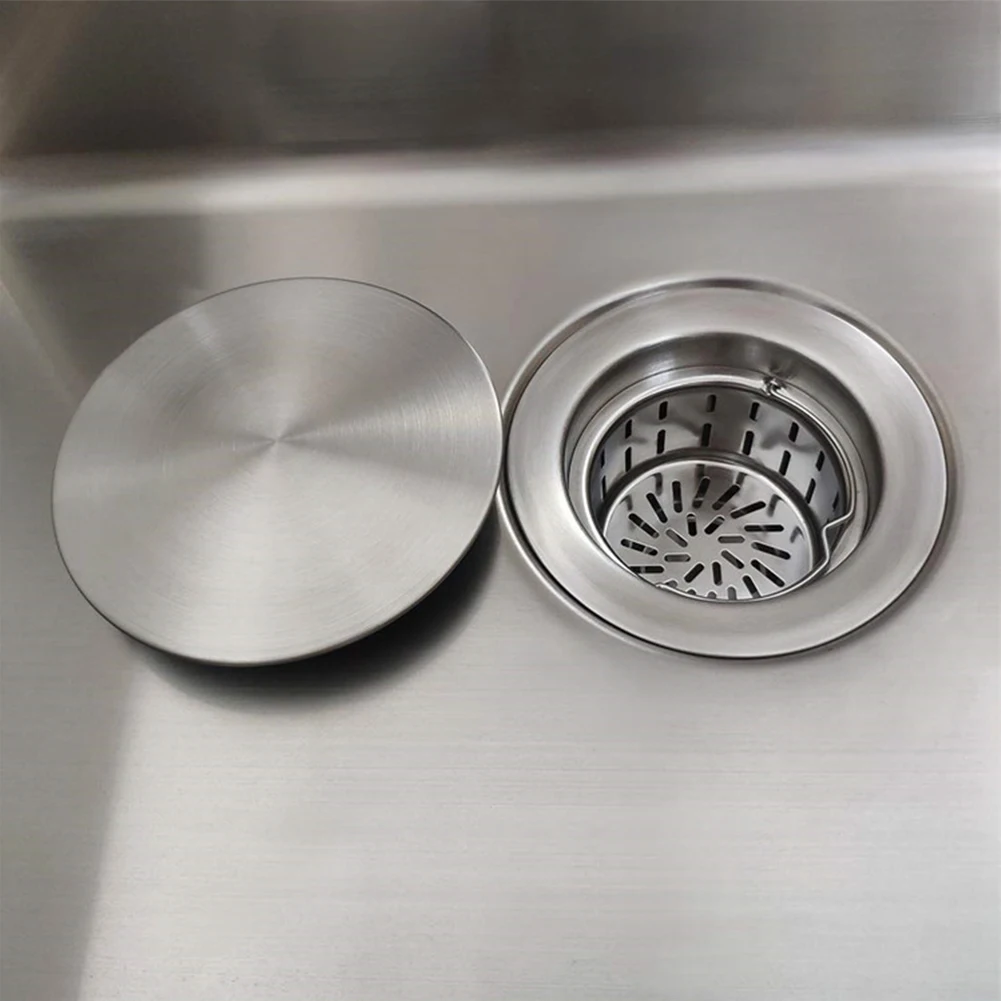 185MM Drain Cover For Sink Bowl SUS304 Stainless Steel Jumbo Waste Lid Bathroom Kitchen Sink Accessories