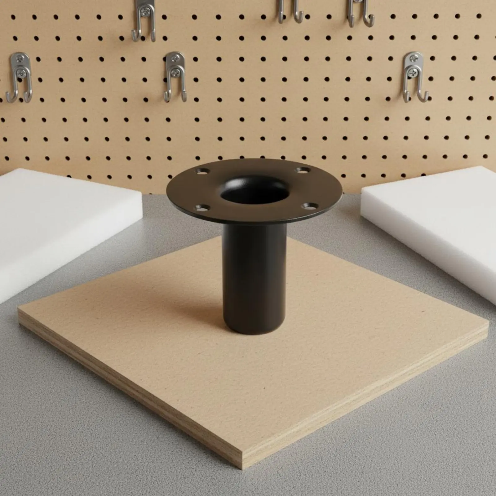 Speaker Stand Base Stable Support Loudspeaker Base Plate Speaker Pole Adapter Heavy Duty Audio Gear Pre-Drilled Holes for Studio
