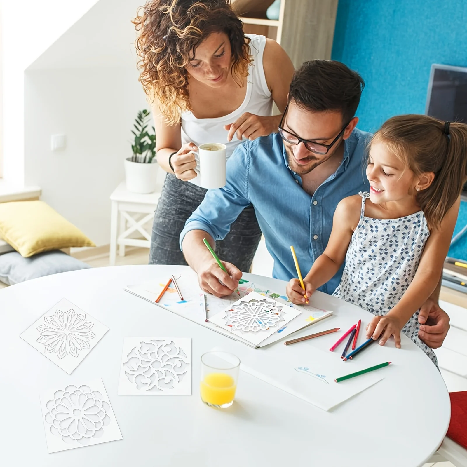 16 قطعة 15*15 سنتيمتر ماندالا اللوحة الإستنسل DIY بها بنفسك رسم سجل القصاصات جدار الاستنسل اللوحة للخشب بلاط الأرضيات النسيج الفن قالب