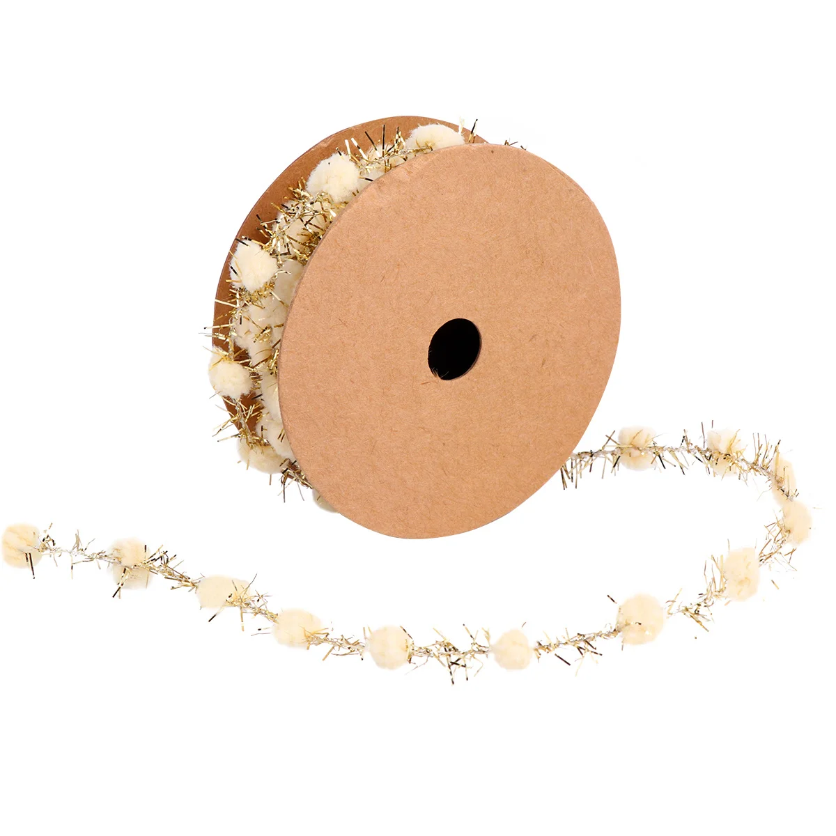 

Glitter Pom Poms Ribbon 2.5Cm Wide Balls Fabric For Diy Crafts Gift Wrapping Party Decoration Christmas Tree Decor Ribbon