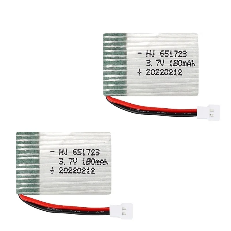 Dla JJRC H8 Mini 3.7v 180mah bateria Lipo H2 U207 H48 RC Quadcopter Drone części zamienne 651723 Bateria 3,7 V do zabawek do helikopterów RC