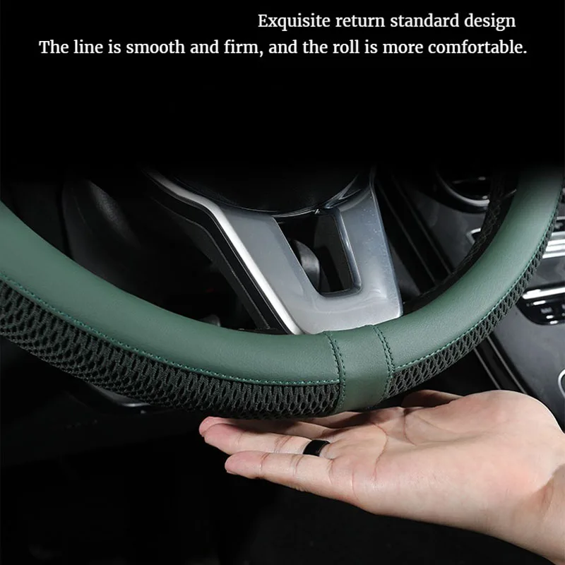 Car Steering Wheel Cover,14.5-15 Inch Universal Microfiber Leather Covers Breathable Anti-Slip Odorless Steering Wheel Cover