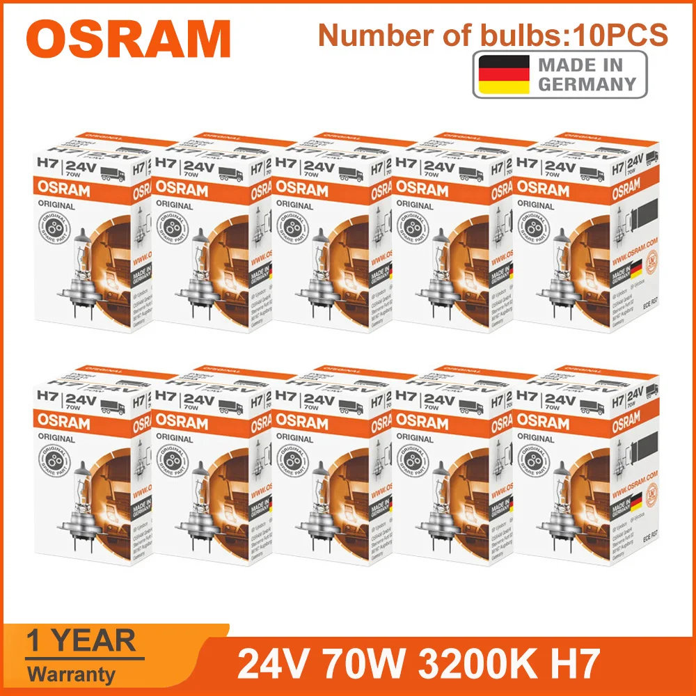 OSRAM H7 24V 70W 64215 PX26d Truck ORIGINAL LINE Halogen Headlight 3200K Hi/lo Beam Standard Lamp OEM Bulb Made in Germany