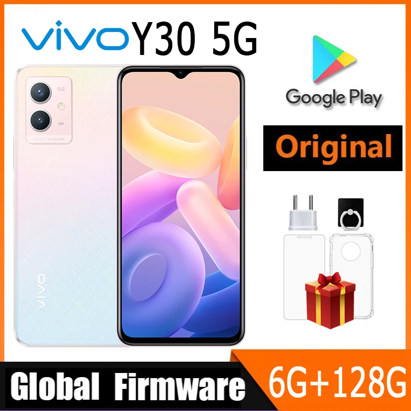 

Vivo Y30 5G Smartphone Global firmware 6GB RAM 128GB ROM CPU MTk Dimensity 700 6.51" IPS 1600X720 5000mAh Fingerprint