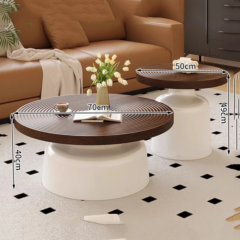 طاولة القهوة الخشبية المصممة الحديثة العتيقة Monimalist الجمالية طاولة جانبية الدائمة مركز Mesas Bajas Lounge Suite الأثاث #3