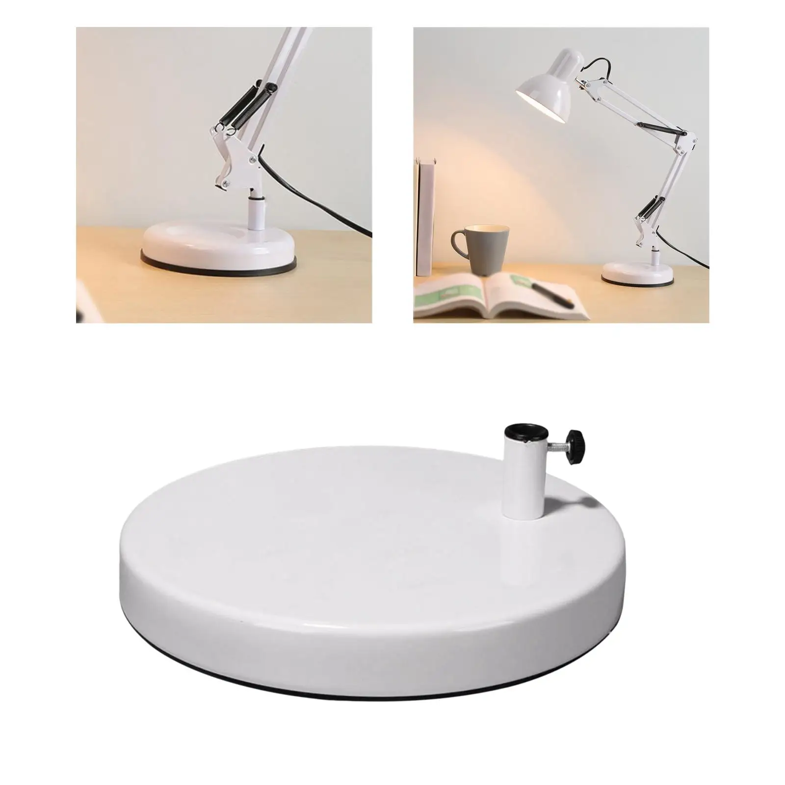 Modern Metal Round Desk Lamp Base Adjustable Replacement Plate for Table Lamp Accessories for Bedroom Decor