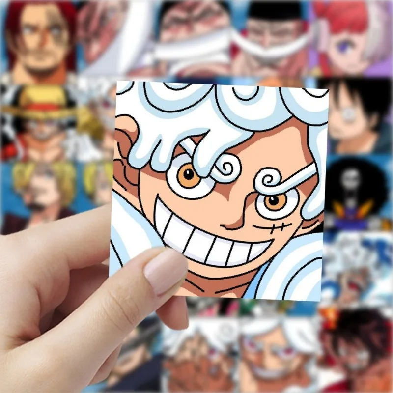 New 59Pcs Anime One Piece Luffy Sauron Pixel Style Stickers Fashion Personalized Laptop Phone Case Desktop DIY Stickers