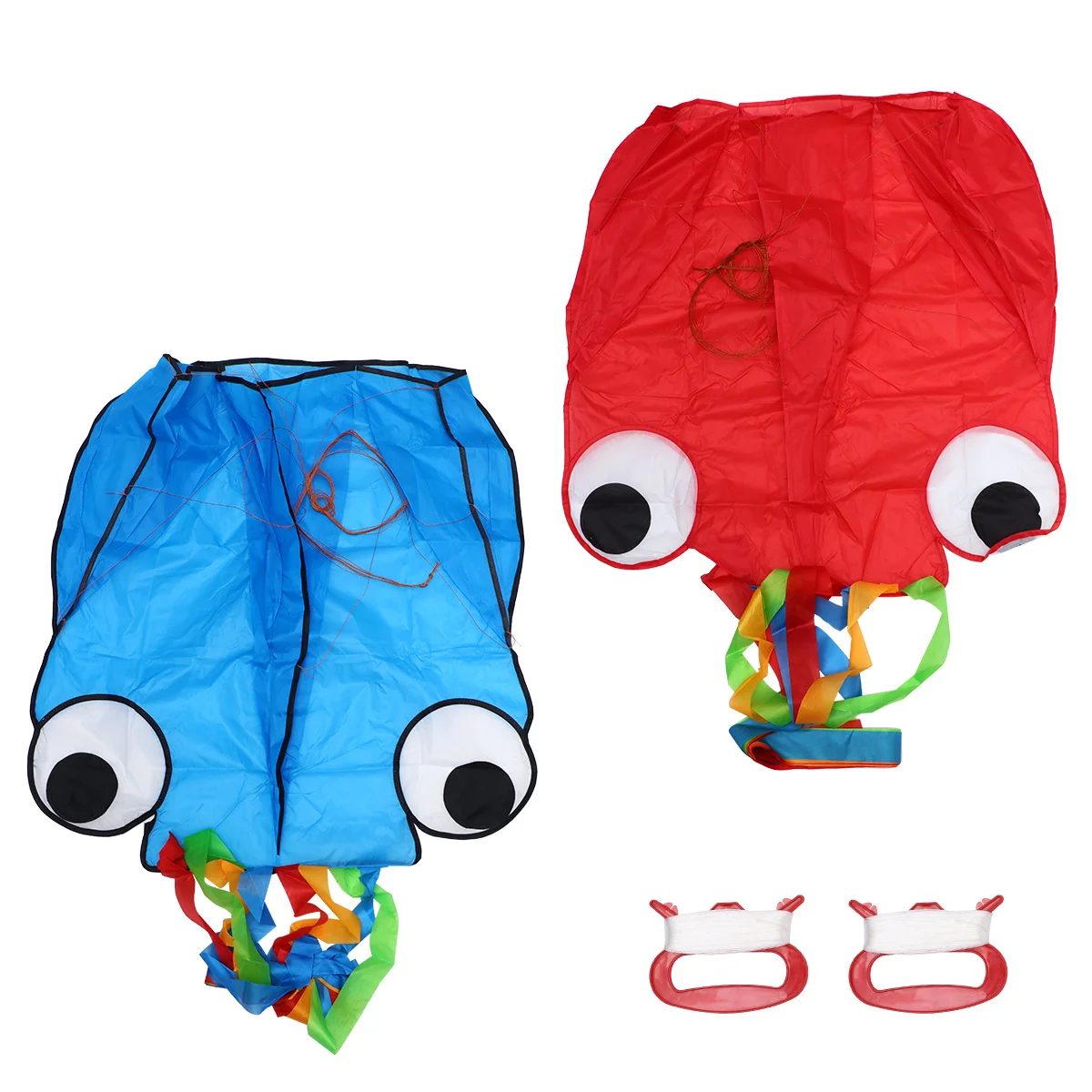 2Pcs Octopus Kite 4m Durable Polyester Windproof Kids Outdoor Flying Kite Animal Design Bright Colors Fits 2-3 Level Wind Comes
