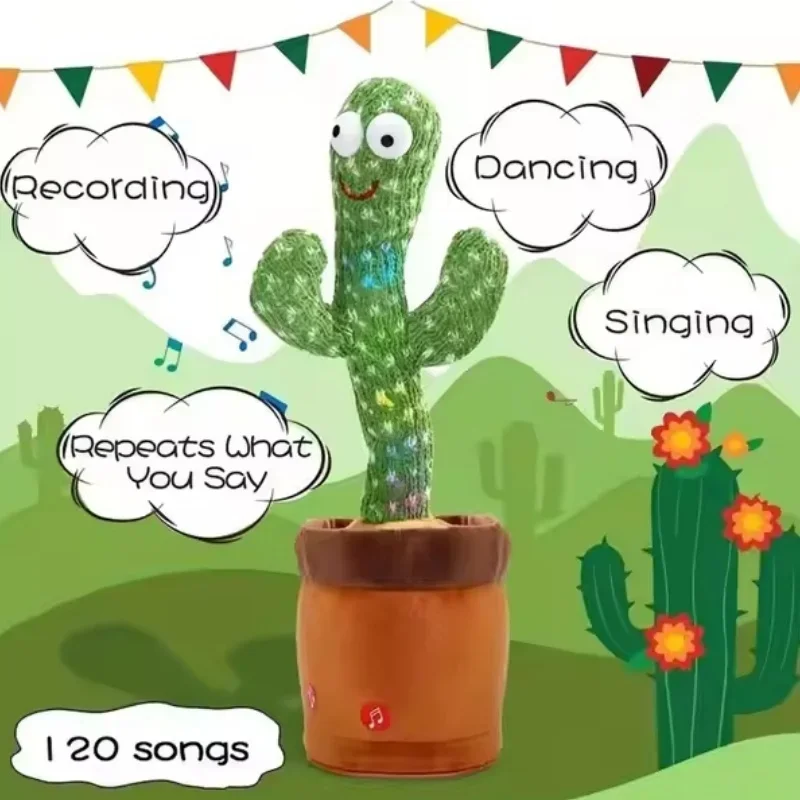 1pc-Dancing Parlante Cactus Giocattoli Per Neonati E Ragazze, Canto Imitando Registrazione Ripetendo Che Di Soddis Cactus Soleggiato Up Plus