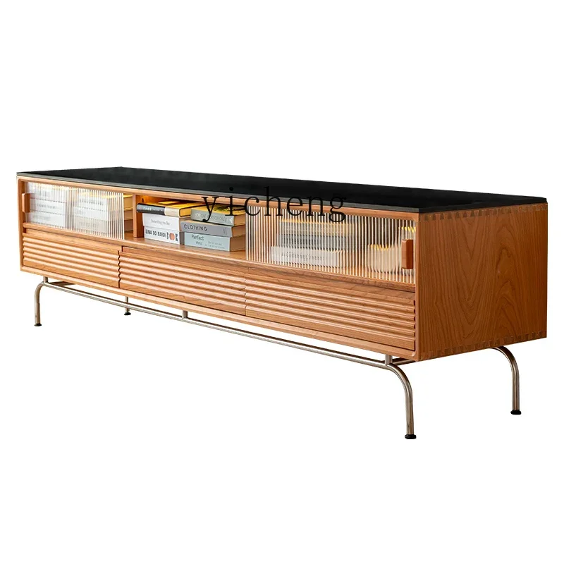 خزانة تلفزيون من الخشب الصلب بالكامل AA، شقة منزلية صغيرة، غرفة معيشة، خزانة تلفزيون معلقة جديدة وبسيطة