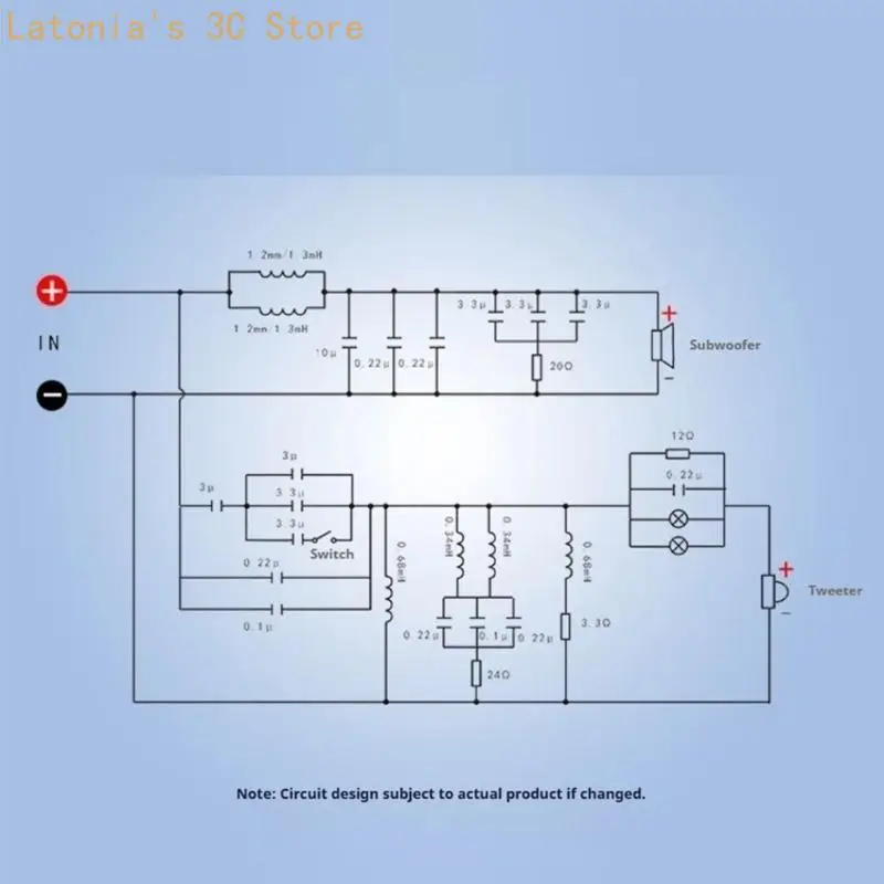 Lautsprecherteiler-Ersatzplatine, 800-W-Passivmodul mit Frequenzteilungsfunktion für Reparaturprojekte und Schrankumbau X3UB – Detail 4