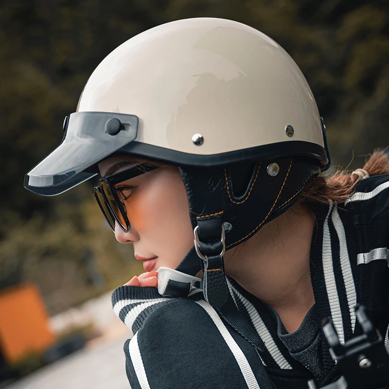 

New Retro Motorcycle Helmet Accessories Cruiser Vintage Moto Motorbike Racing Half Helmets Knight Summer Motocross Riding Helmet