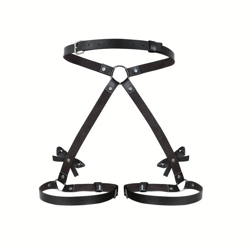 Sexy Handcuffs Garter Belts Rivet Studded Body Chain Gothic PU Leather Harness For Women Bandage Sexy Games/couples Sex Toys