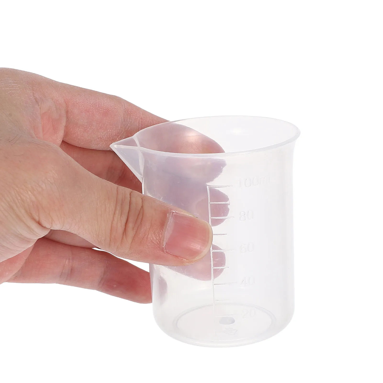 20Pcs 100Ml PP Plastic Measuring Beakers with Graduated Scale for Lab Household Baking Acid Alkali Resistant Thick Wall Wide