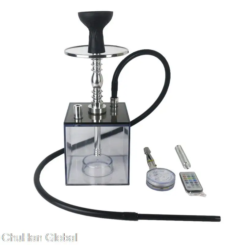 ChuHan Shisha Set Backlight With LED Light Acrylic Hookah Nargila Cachimba Water Pipe Complete Smoking Shisha Accessories