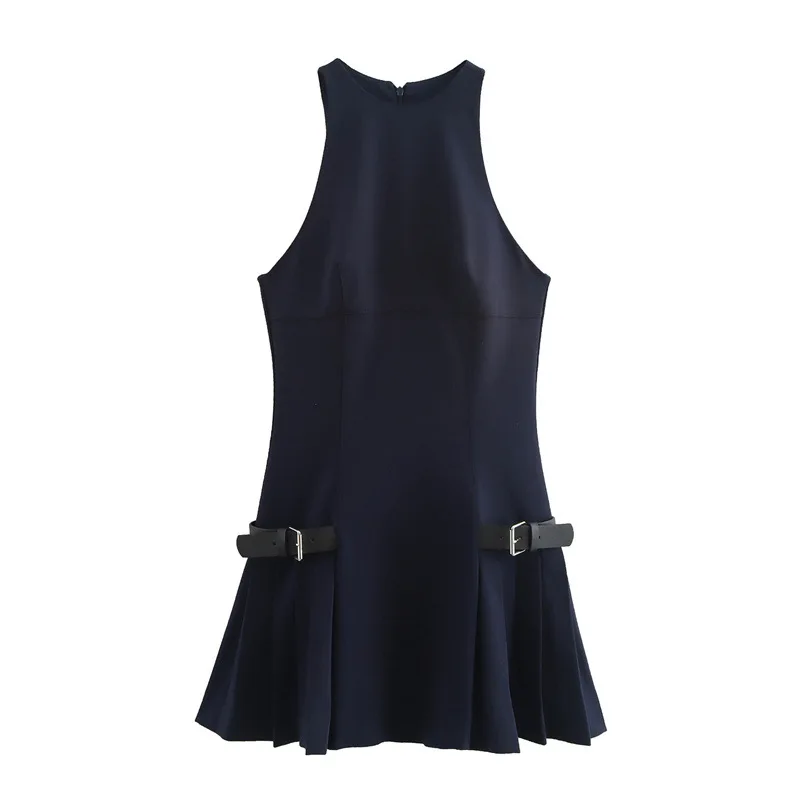 

Women's New Funky Short Two Sides Sleeveless Dress Black Niche College Style Petite Breathable Y2k Dress Mini Dress Breathable