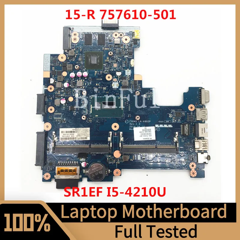 

757610-601 757610-501 757610-001 For HP 240 G3 14-R Laptop Motherboard ZSO40 LA-A993P With SR1EF I5-4210U CPU GT840M 100% Tested