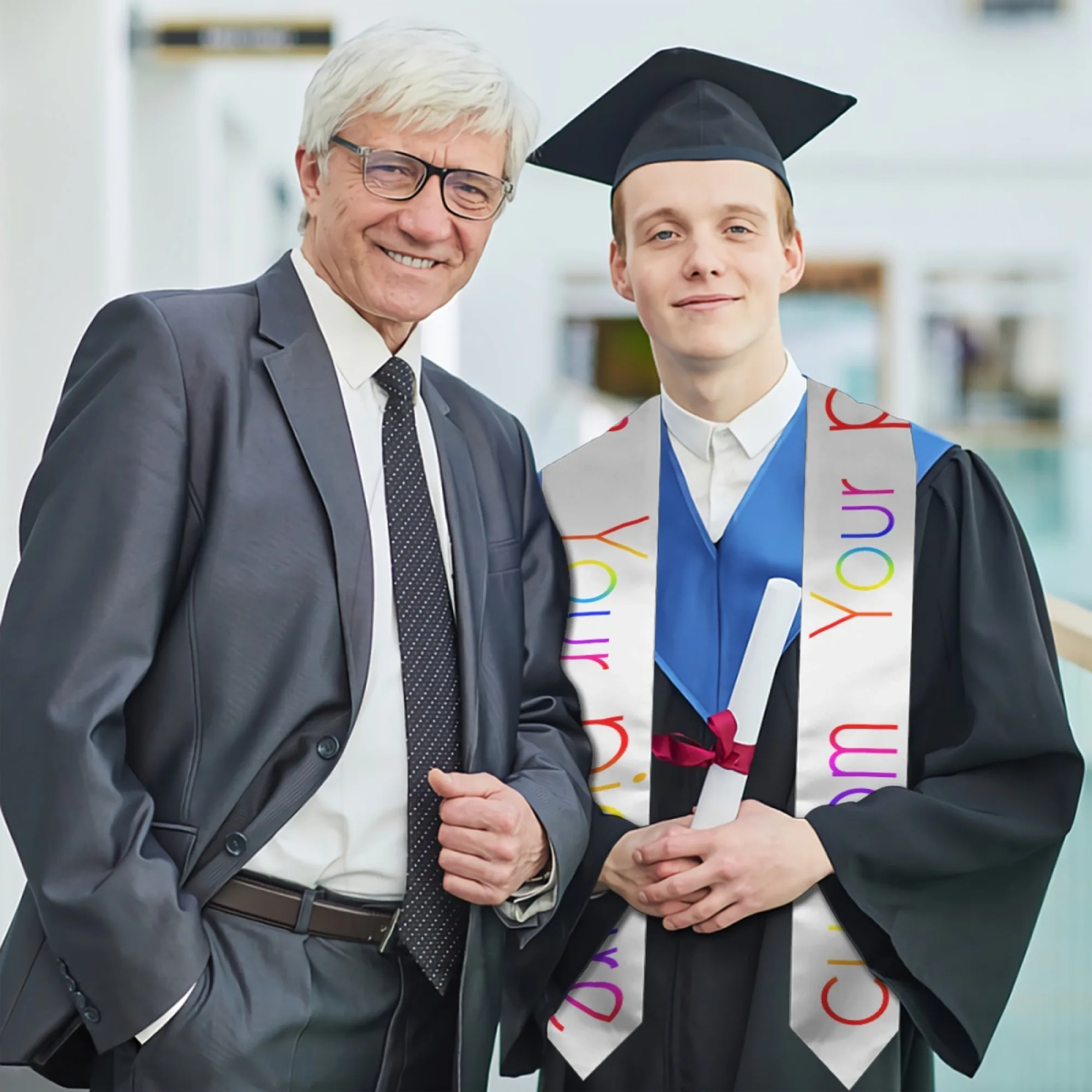Scialle di laurea personalizzato con stola per laurea, colori scolastici personalizzati, per la celebrazione del college delle scuole superiori