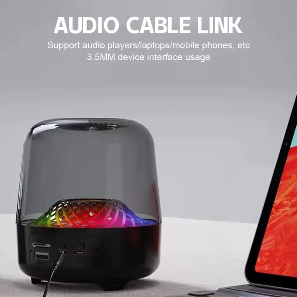 

Новый звуковой ящик, Bluetooth-динамик, сабвуфер, цветное стекло, домашний динамик, ночник, высокая громкость, беспроводной компьютерный динамик, настройка