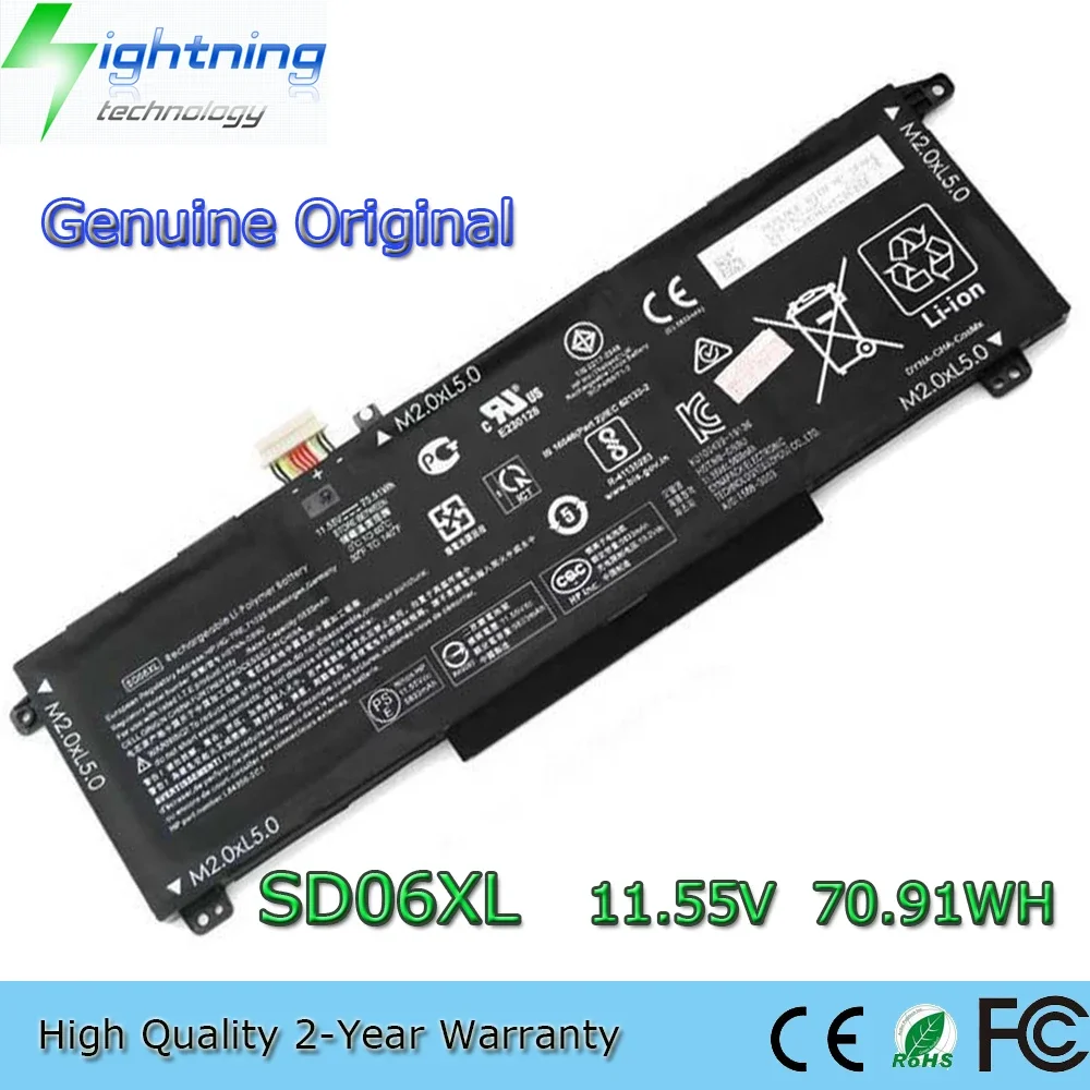 New Original SD06XL 11.55V 70.91Wh Laptop Battery for HP Omen 15 15-EN0023DX 15-en1177ng 15-ek0056TX HSTNN-DB9U