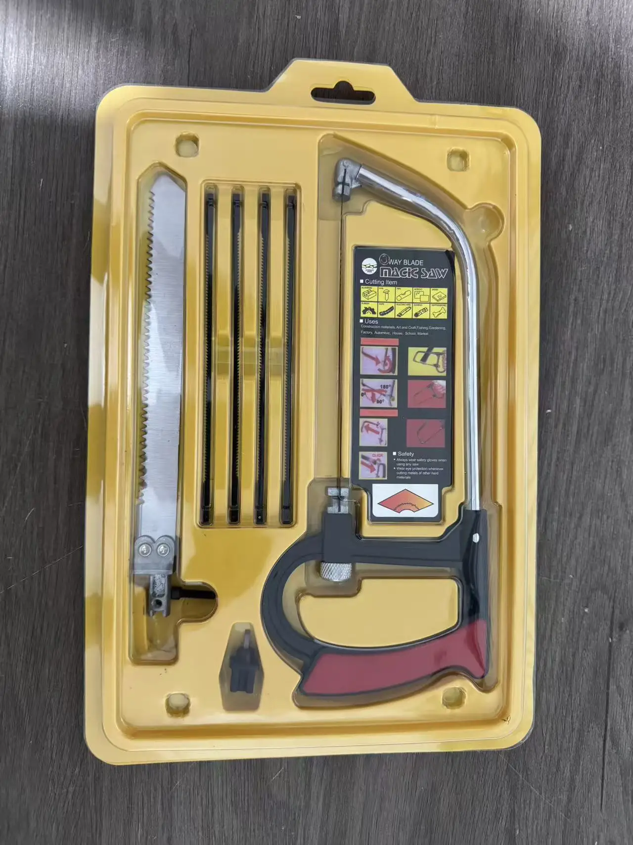 8in1 Multi-Purpose Hand Saw Kit with 6 Blades for Woodworking Metalworking Glass Cutting - DIY Steel Saw Tool for Model Hobby - view 4
