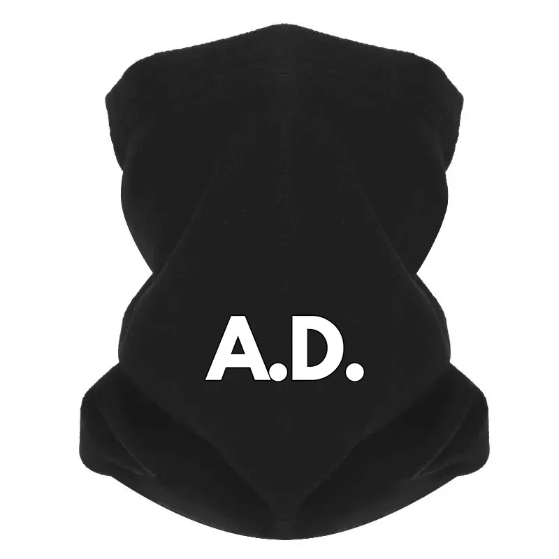 Bold white letters on black background Men Windproof Scarf Mask Neck Gaiter Hat Women cap Headgear Outdoor Keep Warm Winter Mult
