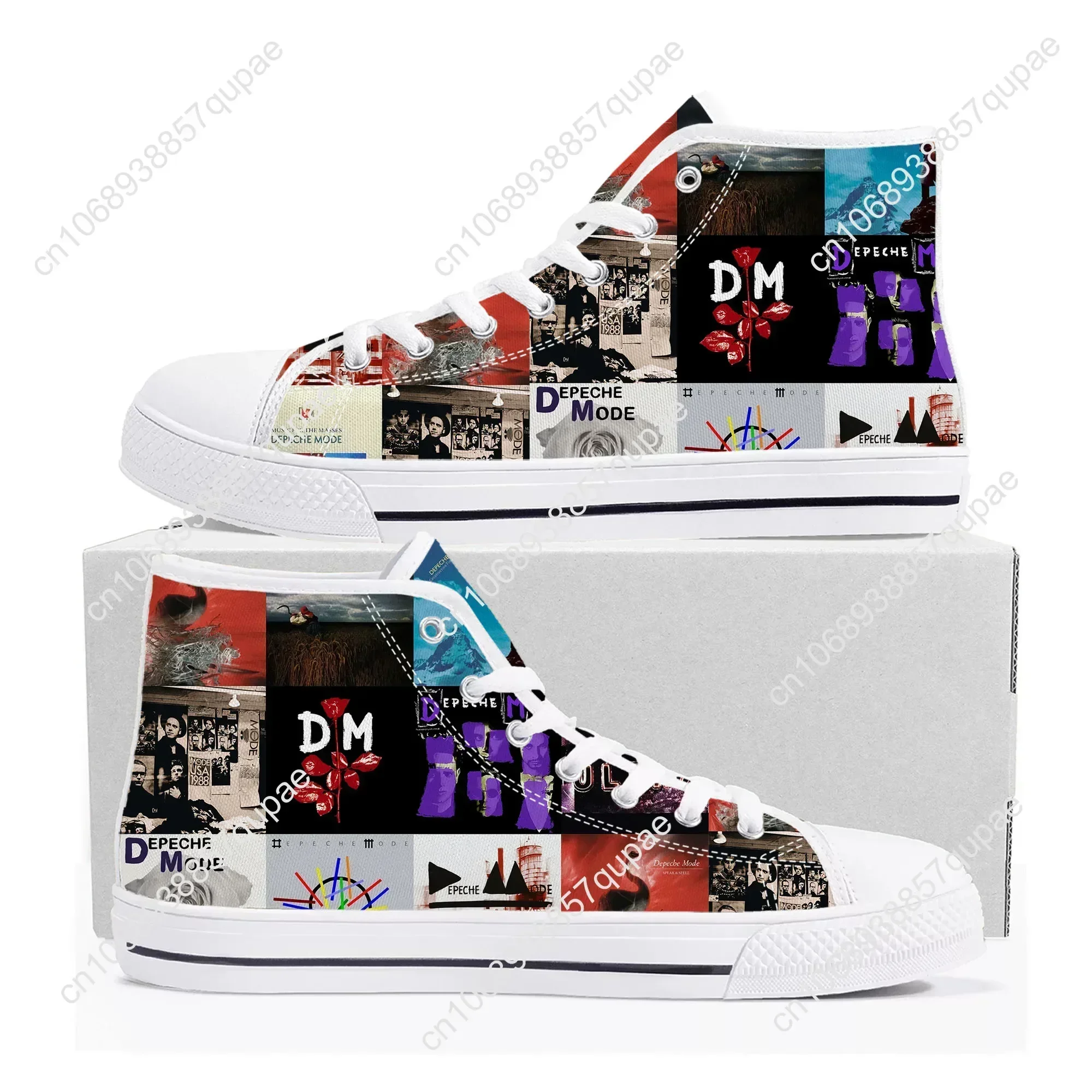D-Depeche R-Rock Band Mode High Top Sneakers Men Women Teenager High Quality Canvas Sneaker Casual Couple Shoes Custom Shoe