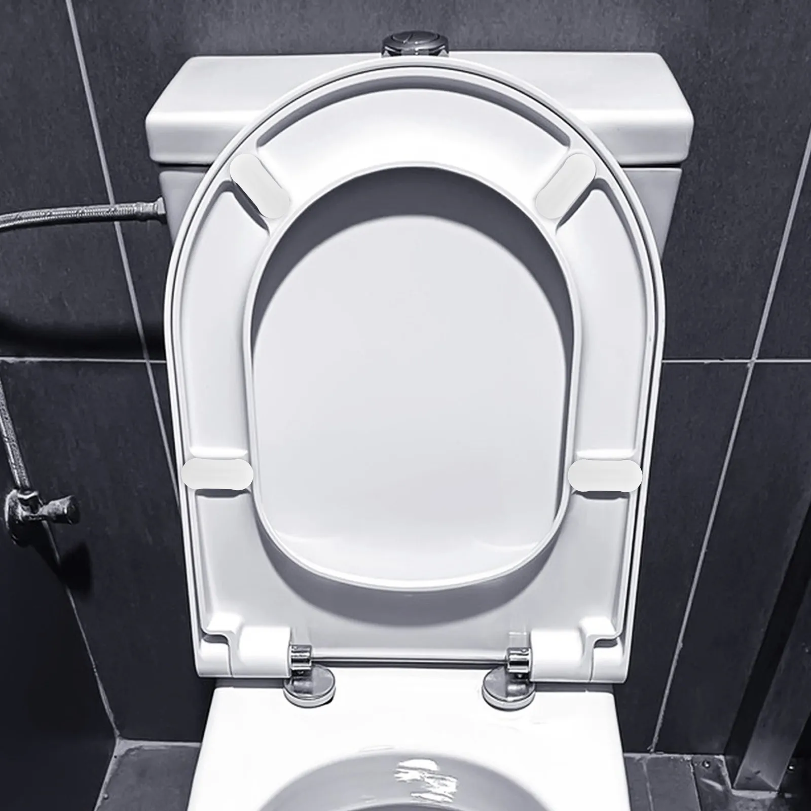 

4Pcs Toilet Seat Bumpers Adhesive Universal Repair Kit Strong Hold ABS Plastic Replacement for Most Models Household