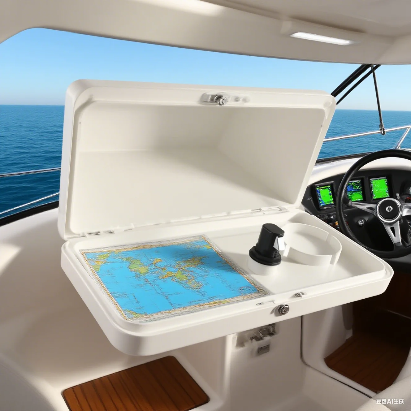 

Boat Glove Box With Lock - ABS Marine Storage Box For Cabin Includes 2 Cup Holders 34.518.513.5cm Simple Installation