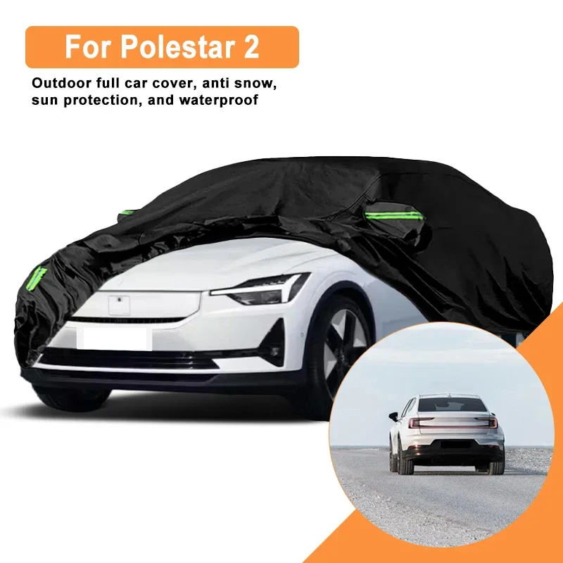 

For Polestar 2 Car Full Cover - Outdoor Waterproof Snowproof Sunshade, Winter & Summer All Weather Auto Protection Accessories