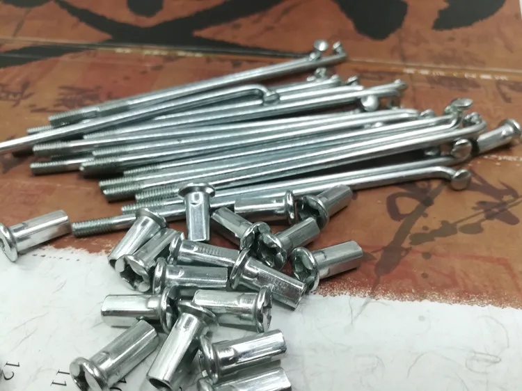 

New 40pcs/lot E-bicycle/Bicycle Spoke Silver 8G Diameter 4.0mm*105-190mm spokes 45#Steel + nipples Motorcycle spokes