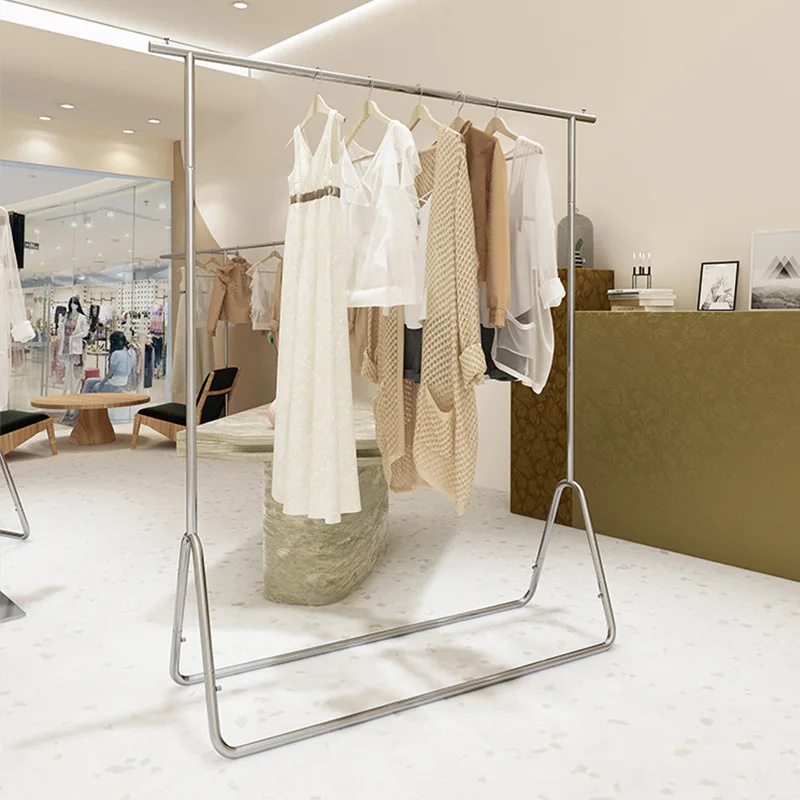 PYH clothing store display rack display rack stainless steel floor hanger clothes rack clothing