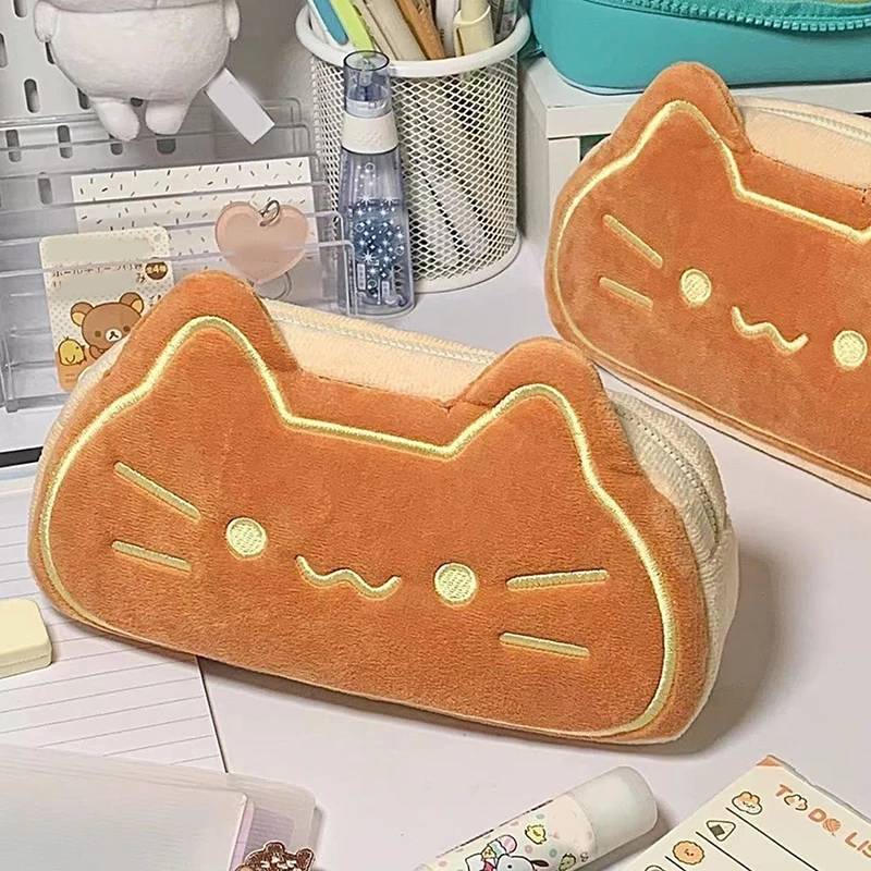 اليابانية لطيف الكرتون نخب القط Kawaii أفخم حقيبة أقلام رصاص العودة إلى المدرسة دراسة القرطاسية اللوازم المدرسية مقلمة حقيبة أنيقة