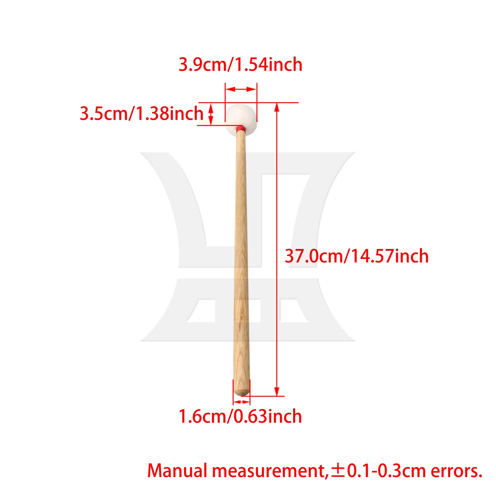 

Yibuy 2PCS Timpani Mallets Core Middle-hard Style Mallets with Wood Handle