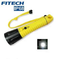 FITECH F12 PRO Professional Scuba Diving Light USB Type C Charging Rechargeable Flashlight 1000 Lumens Yellow Torch