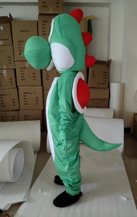 Cartoon Yoshi Mascot Costume Dinosaur Cosplay Costume Plush Customization Free Ship Birthday Mask Party Carnival Costumes Adult