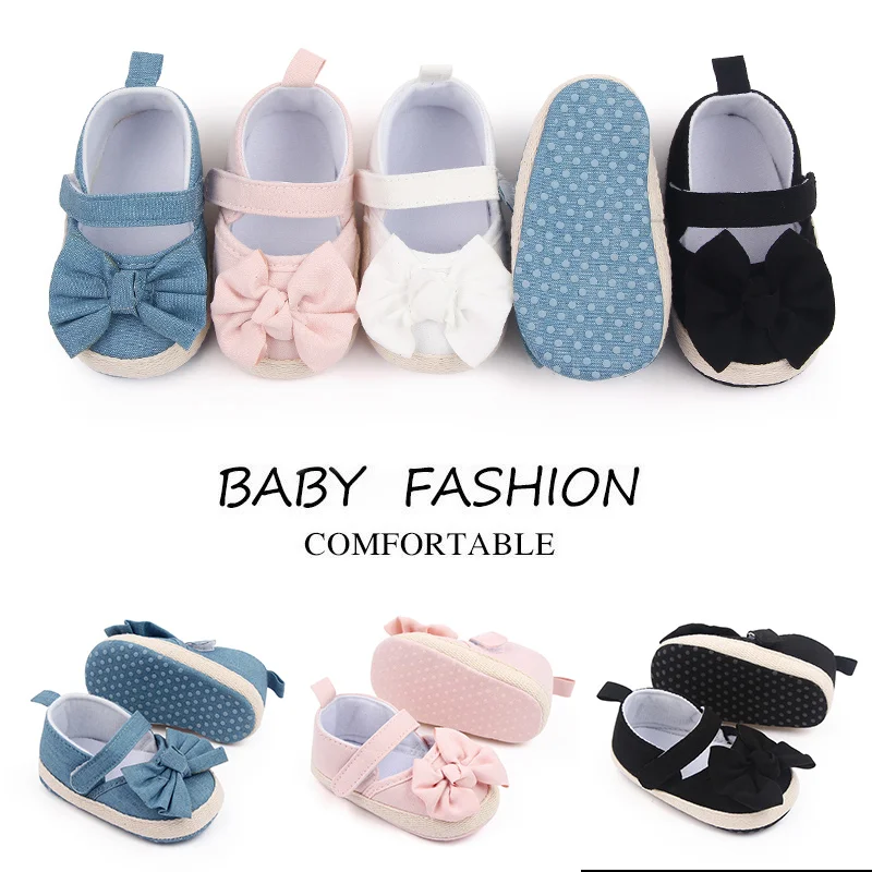 

Baby Girl Mary Jane Shoes Spring and Summer Sandal Cute Bowknot Soft Cotton Anti-Slip Sole