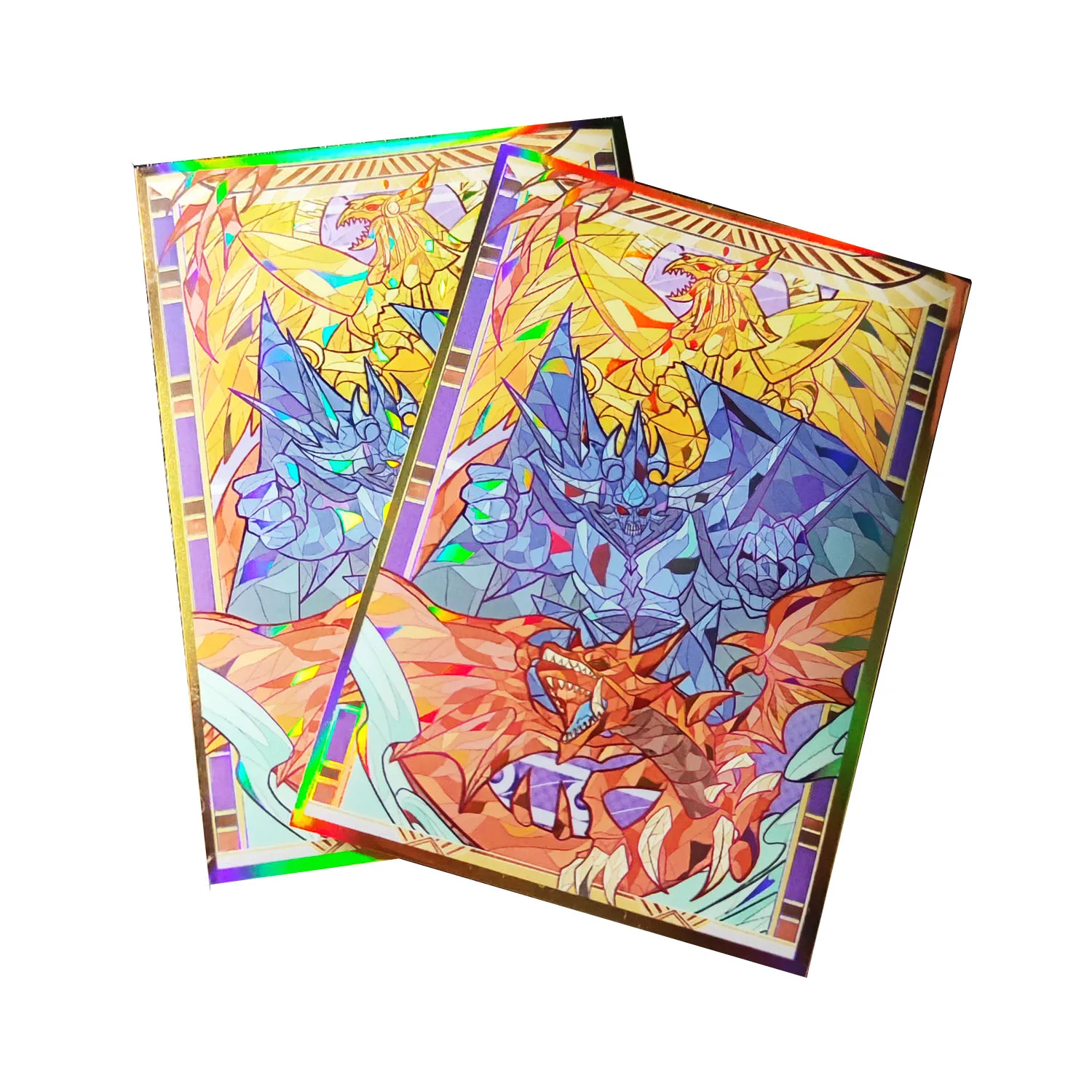 63x90mm 60PCS Holographic Card Sleeves YUGIOH Card Sleeves Illustration Anime Protector Card Cover for Board Games Trading Cards