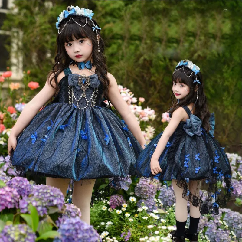 2026 Children's Light Luxury Summer Lolita Dress Girls' Sleeveless Breathable Lolita Dress Kids' Performance Princess SkirtLJ661