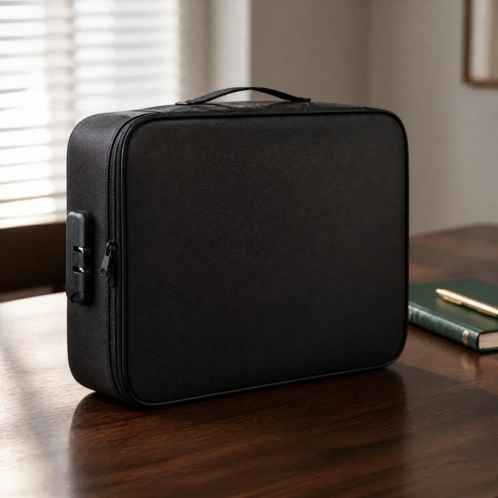 Multifunctional Fireproof Document Storage Bag Large Capacity With Password Lock Waterproof Passport Case Portable Multi Layer