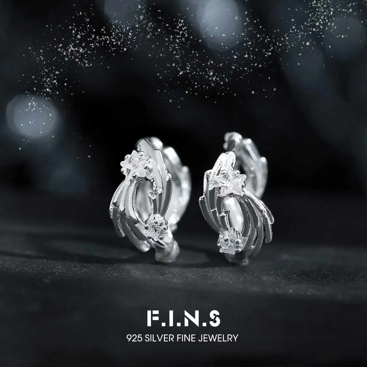 

F.I.N.S оригинальные серьги-кольца из стерлингового серебра 925 пробы с звездами, роскошные серьги-кольца с пентаграммой и цирконием, пирсинг Huggies, ювелирные изделия с пряжкой для ушей