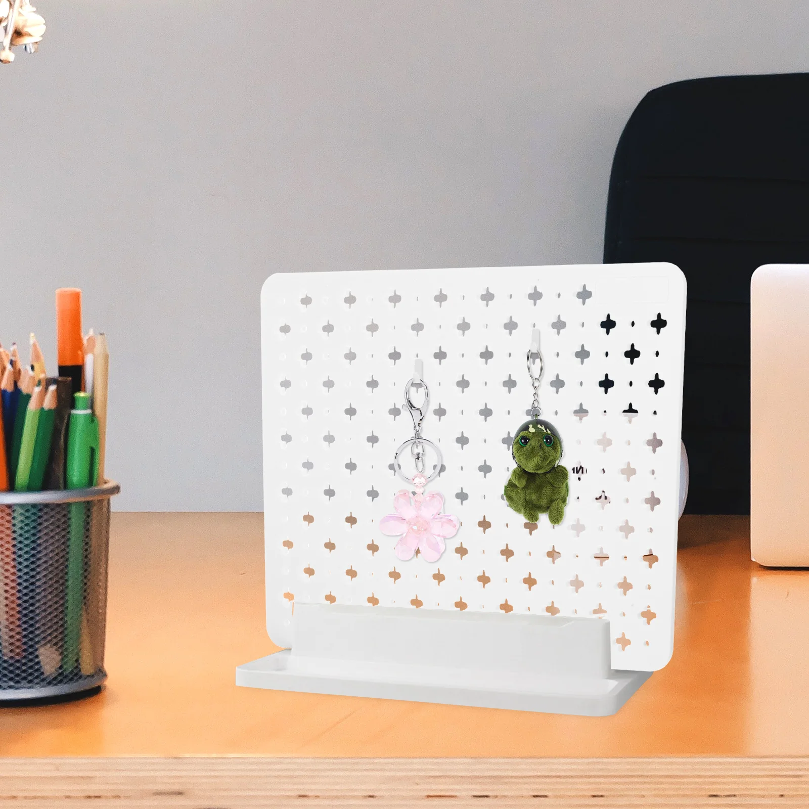 

Pegboard Wall Mount Rack for Office Desk ganization Small White Peg Board Storage Shelf Plastic Panel Tool ganizer