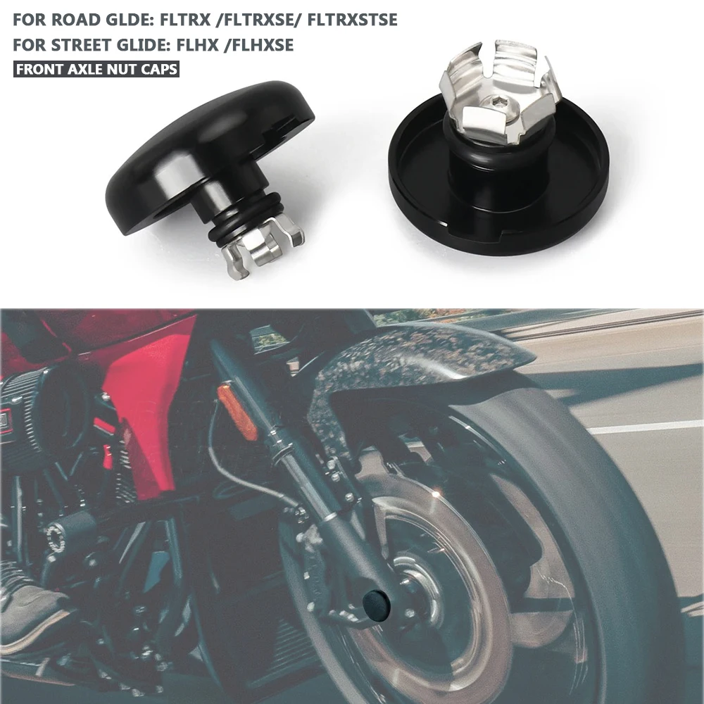 

Motorcycle Front Axle Nut Cap Cover For Touring Street Road Glide CVO FLHX FLTRX FLTRXSE FLHXSE Ultra FLHXU Wheel Hub Bolt Caps